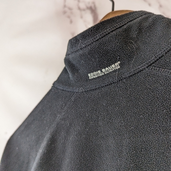 Eddie Bauer Jacket Womens Medium Black Fleece Full Zip First Ascent Pockets - Picture 10 of 11